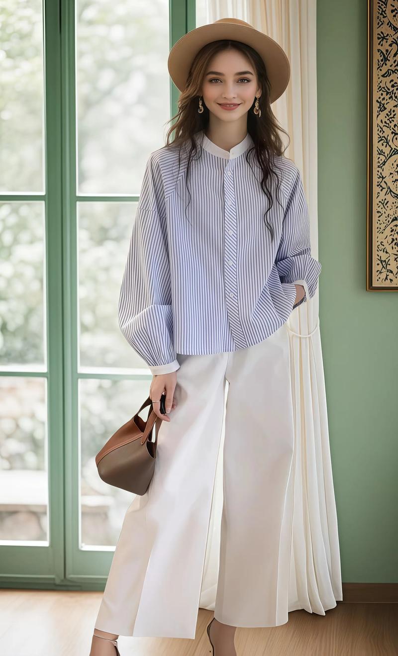 灯笼袖衬衣怎么搭配外套