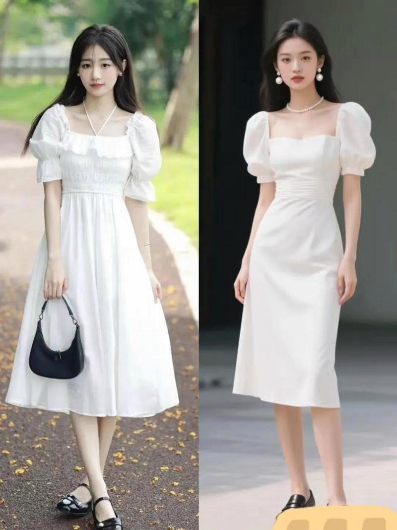 白色长裙子怎么搭配图片