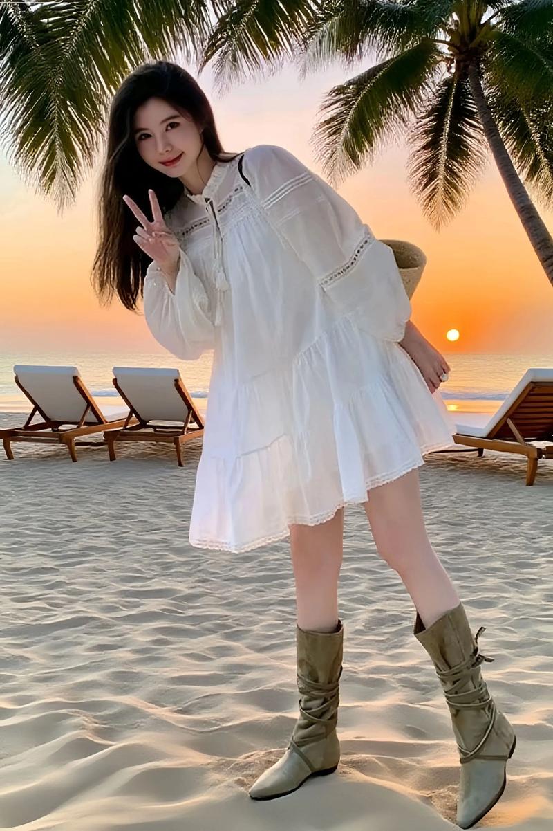 宽松白连衣裙怎么搭配