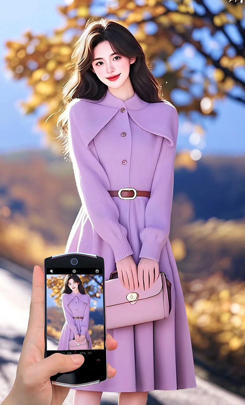 浅紫色连衣裙怎么搭配图片大全