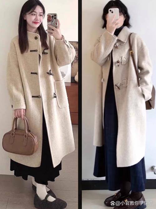 中长米色衫怎么搭配什么裤子好看图片