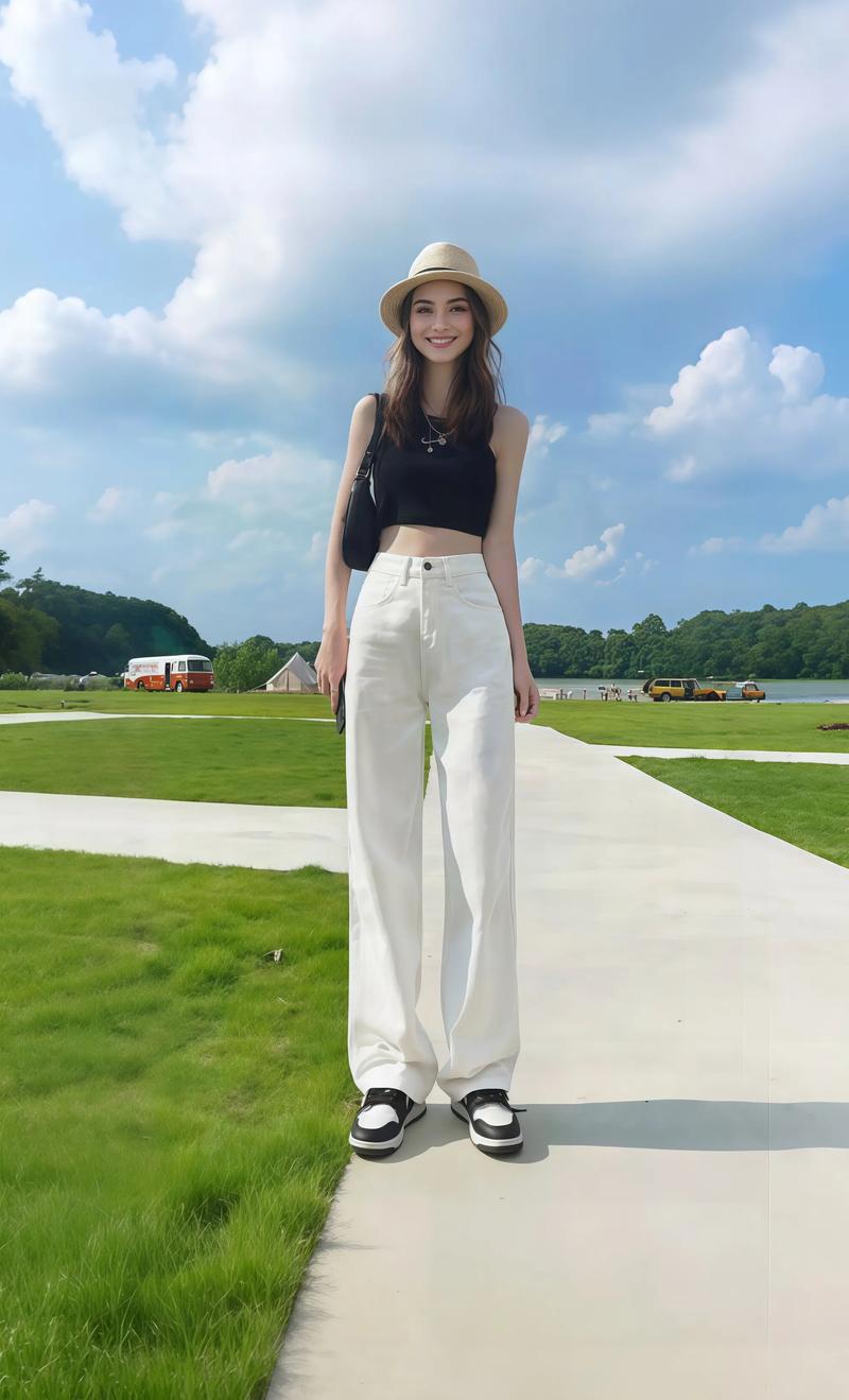 牛仔直筒裤配什么上衣