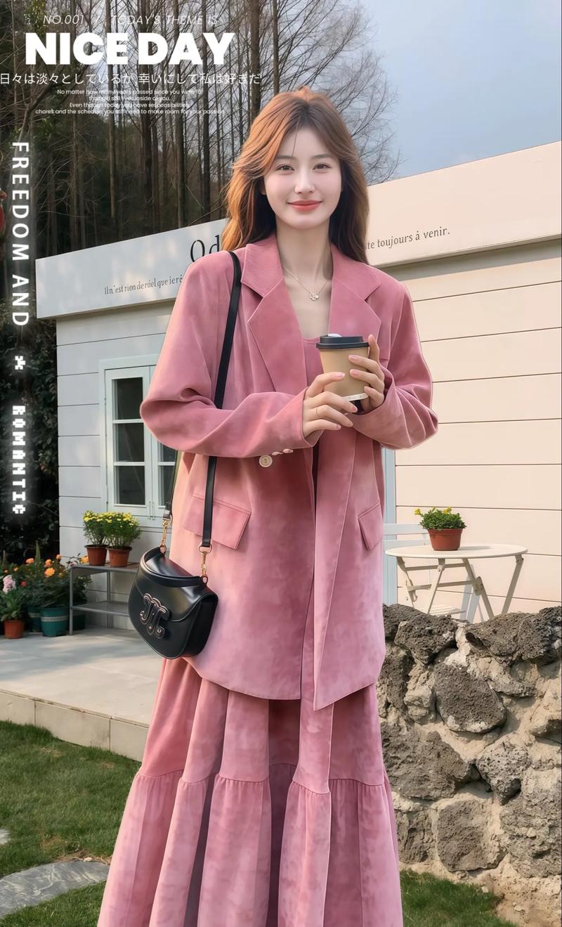 春季粉色西装外套怎么搭配