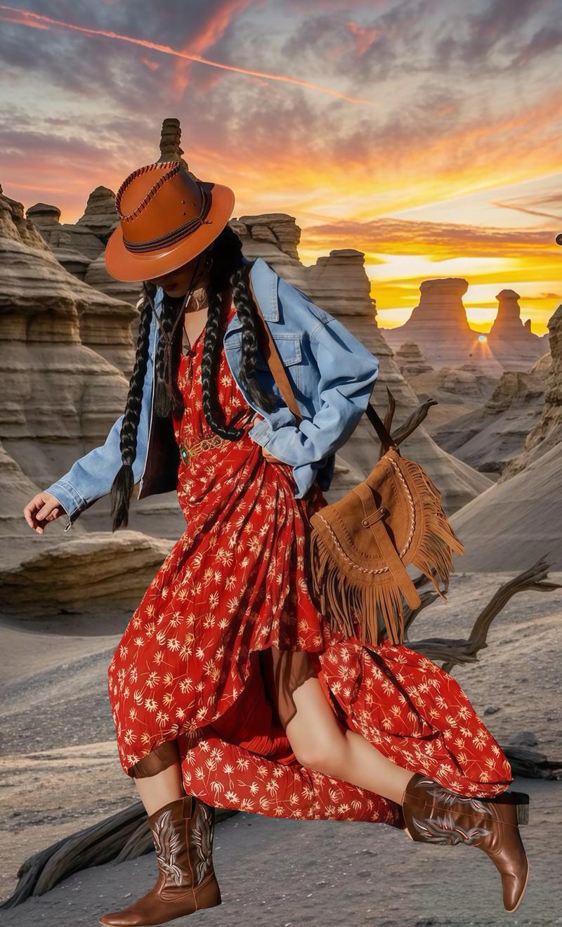 一身红色连衣裙怎么搭配