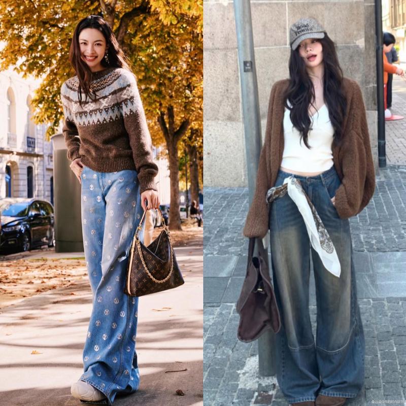 牛仔阔腿裤配什么外套