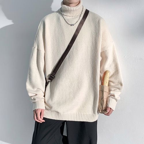 男生穿米色的毛衣怎么搭配图片欣赏