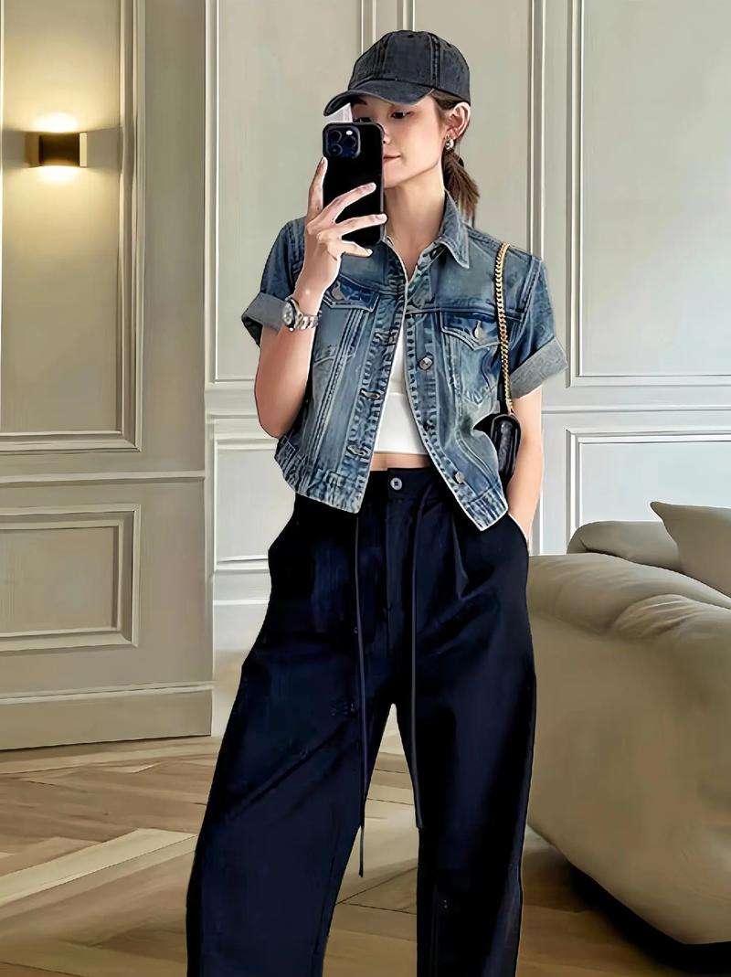 复古牛仔上衣怎么搭配裤子好看