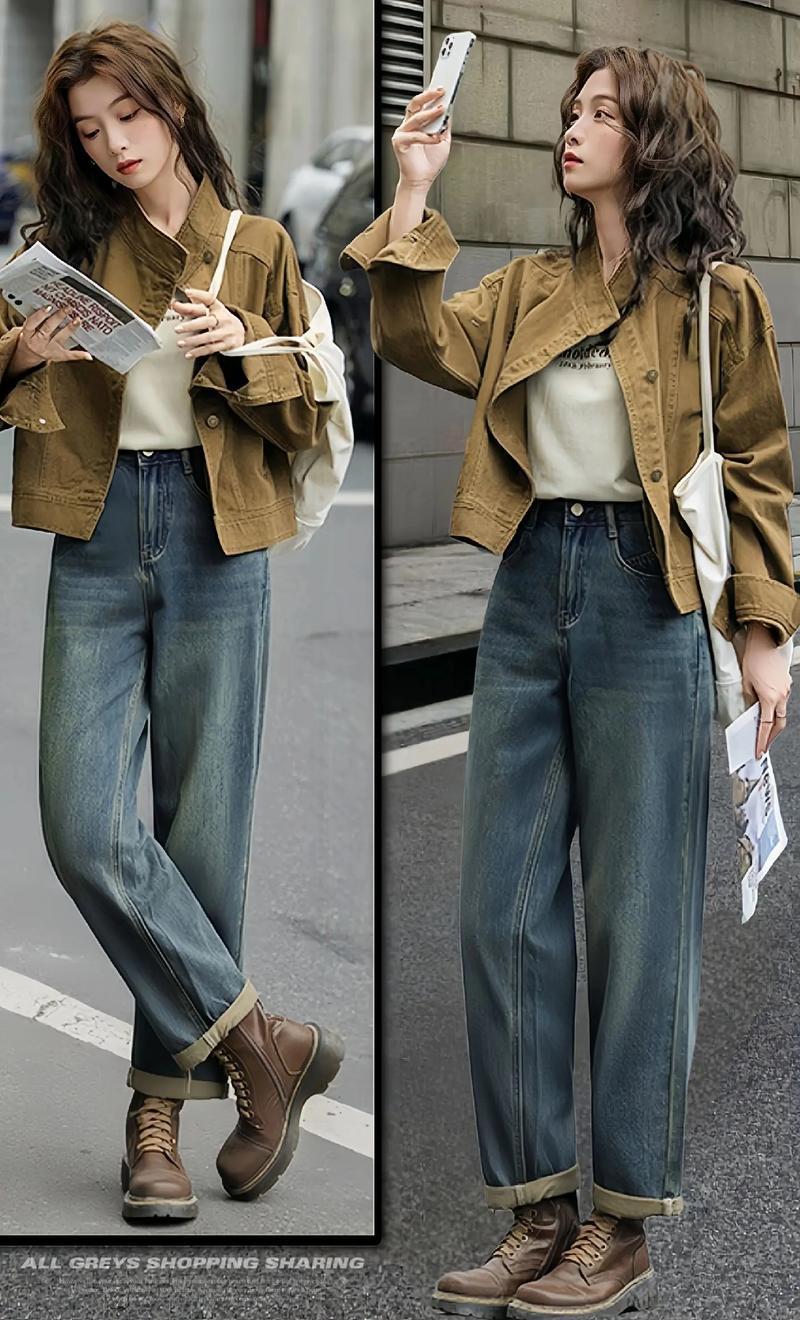 复古牛仔上衣怎么搭配裤子