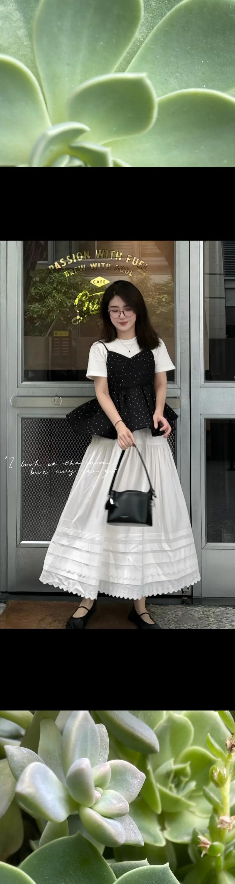 白色t恤怎么搭配裙子