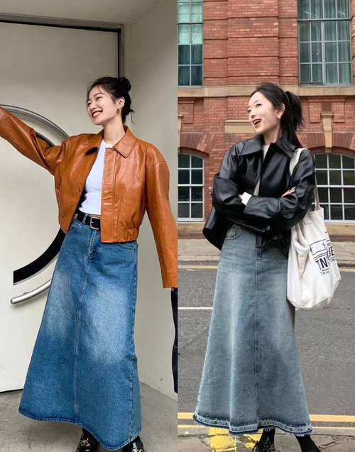 牛仔皮衣怎么搭配好看吗