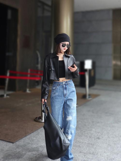 牛仔皮衣怎么搭配好看吗