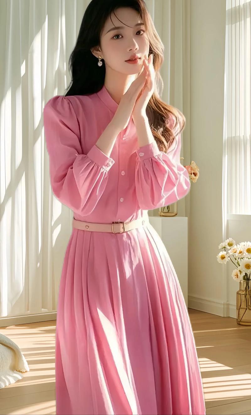 粉色裙子一怎么搭配上呀