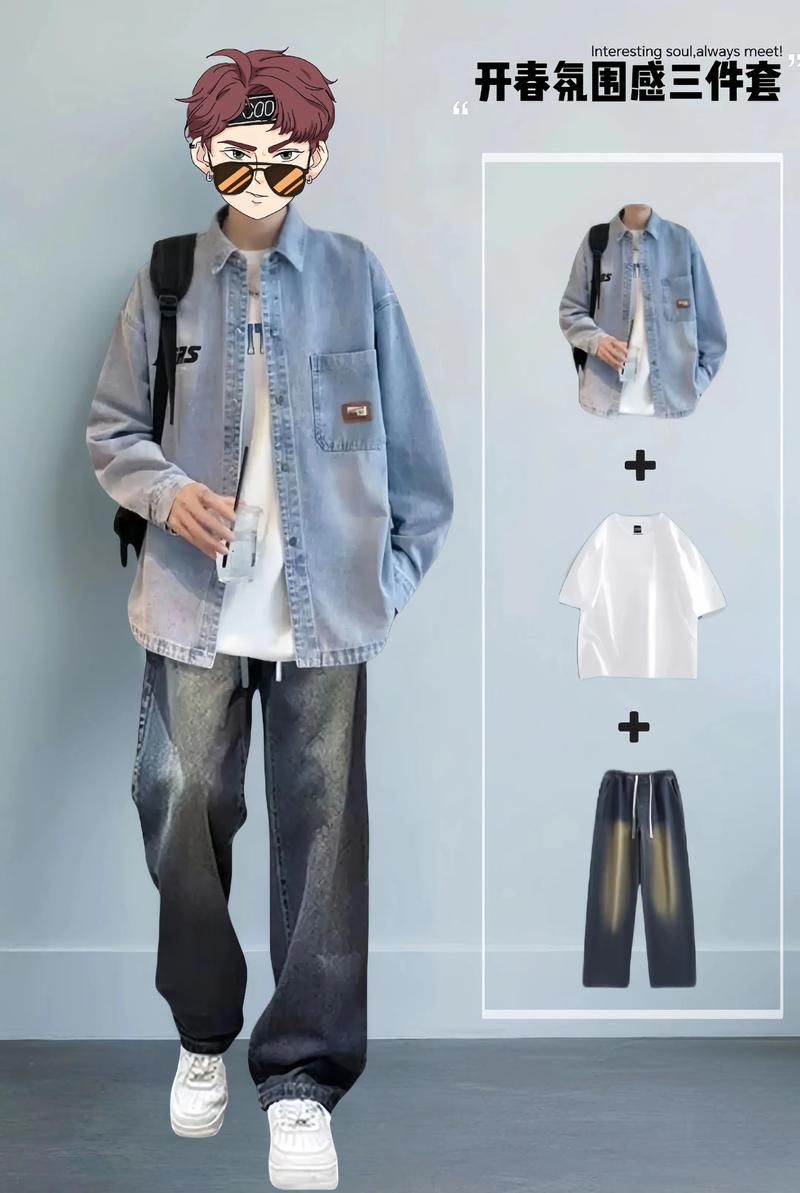 男短款牛仔外套怎么搭配什么裤子好看