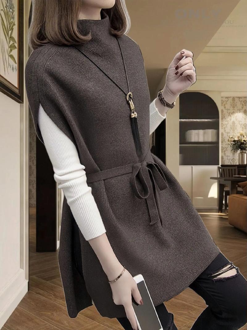 套针织衫毛衣怎么搭配图片