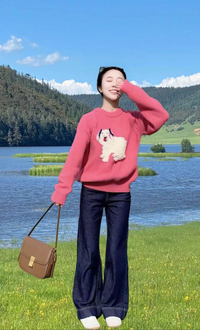 套头针织外套怎么搭配什么裤子好看图片欣赏