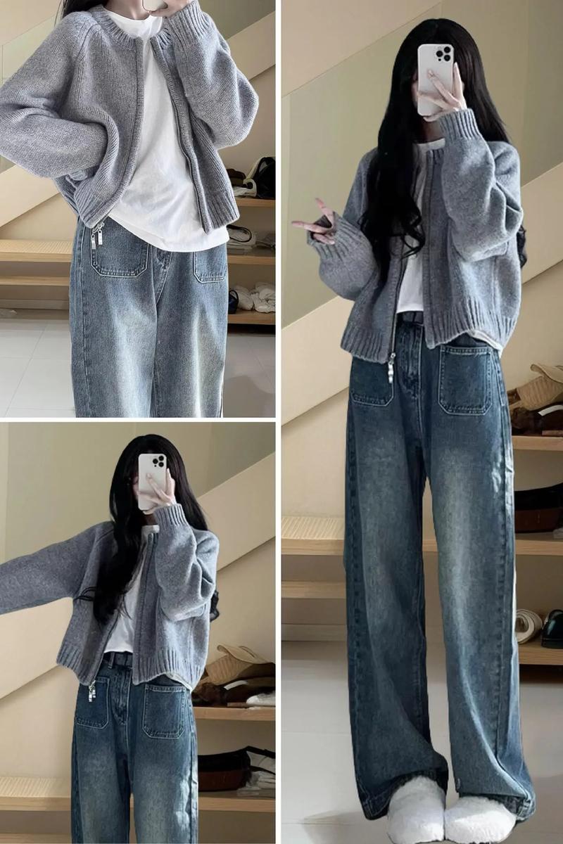 女装毛衣夹克外套怎么搭配什么裤子