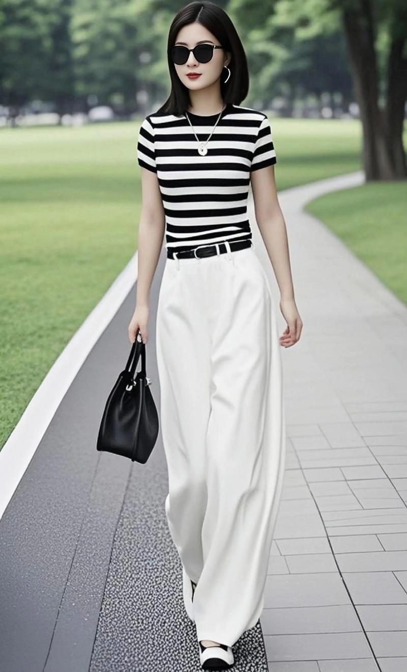 白色条纹衣服怎么搭配外套好看