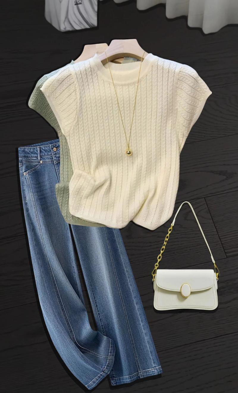 针织宽松短袖怎么搭配