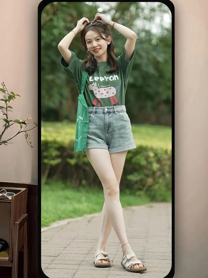 夏天墨绿色阔腿裤怎么搭配图片