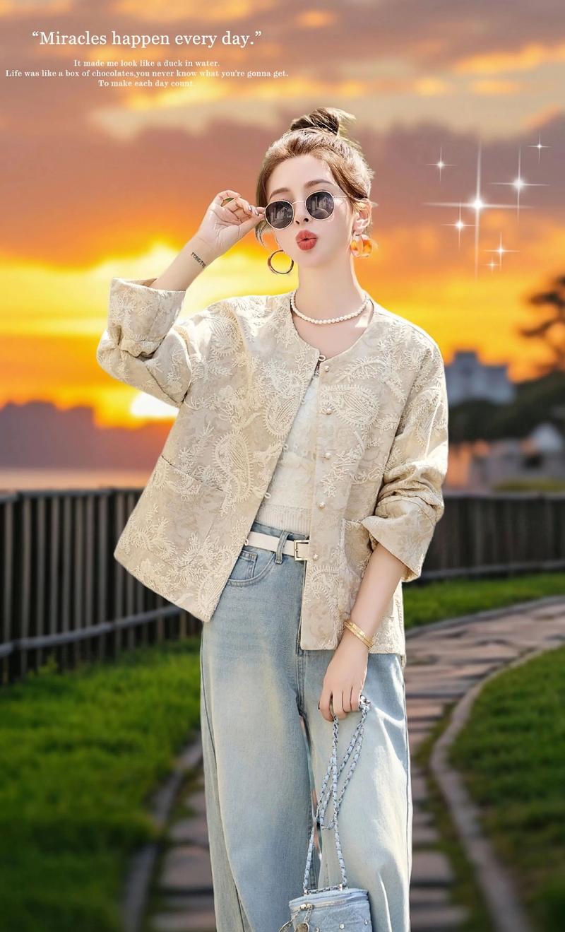 刺绣外套怎么搭配衣服图片欣赏