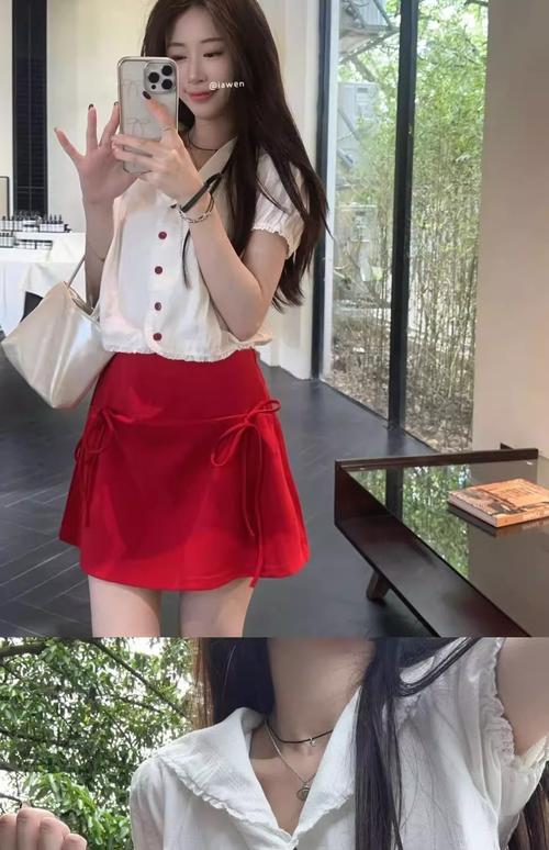 红色a字裙怎么搭配鞋子图片大全