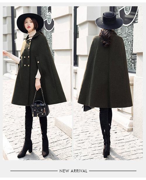 女士长款冬季披肩外套怎么搭配什么裤子