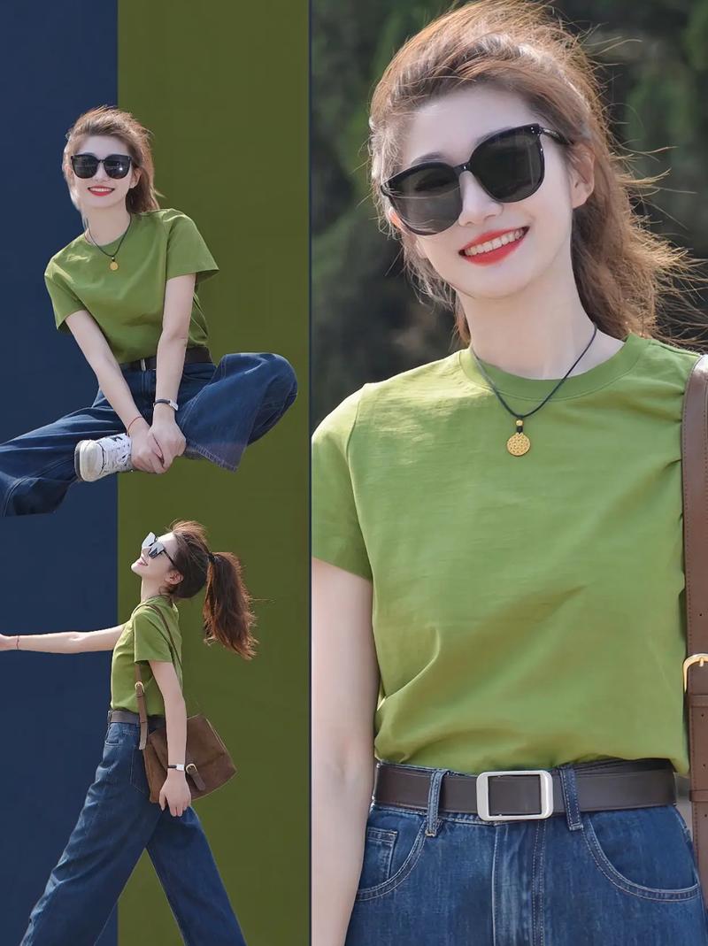 绿色短袖配什么颜色裤子