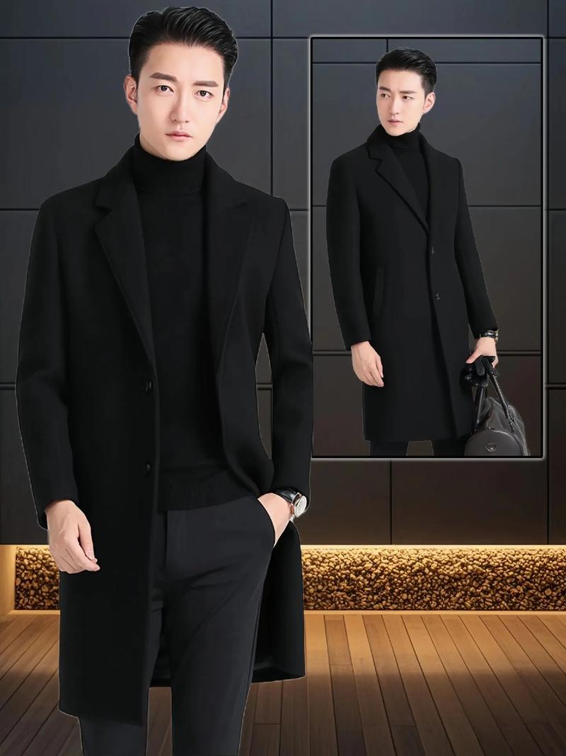 男士冬季长款黑色风衣怎么搭配什么裤子