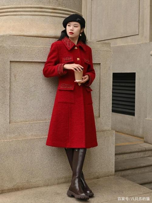 冬天红色长靴怎么搭配