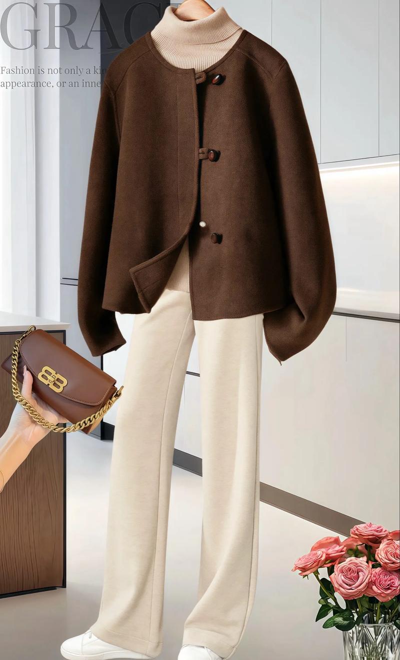 咖啡毛呢怎么搭配鞋子