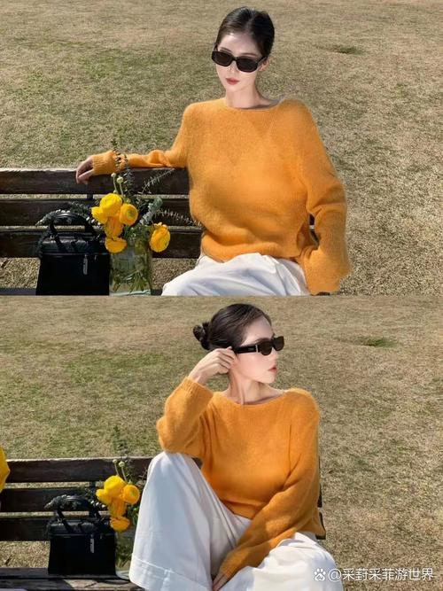 橙色衣服白色裤子怎么搭配好看图片