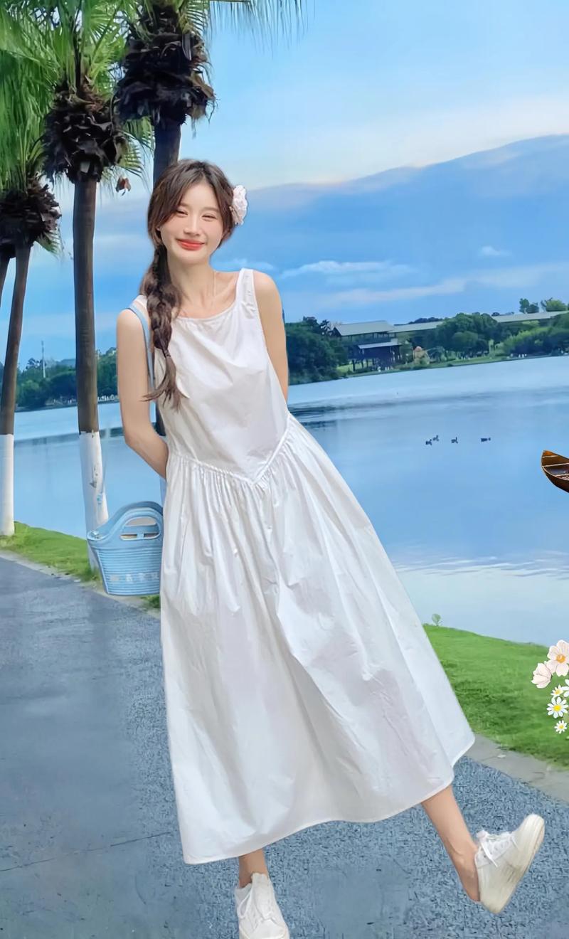 休闲白色长裙怎么搭配图片欣赏