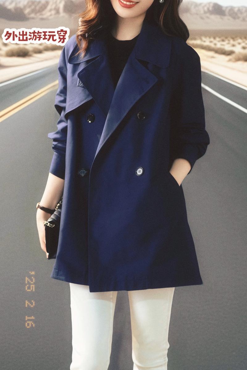 双排扣修身风衣怎么搭配