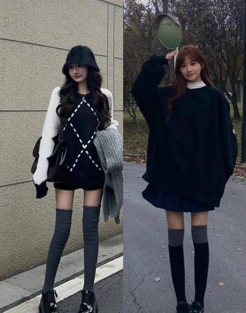 秋天怎么搭配长筒袜