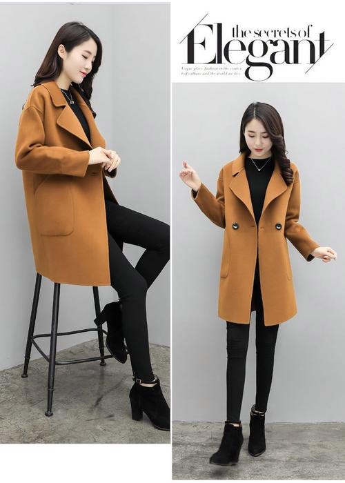 女装羊毛呢子中长外套怎么搭配