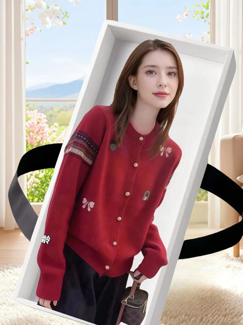 女士中款开衫毛衣怎么搭配什么裤子好看