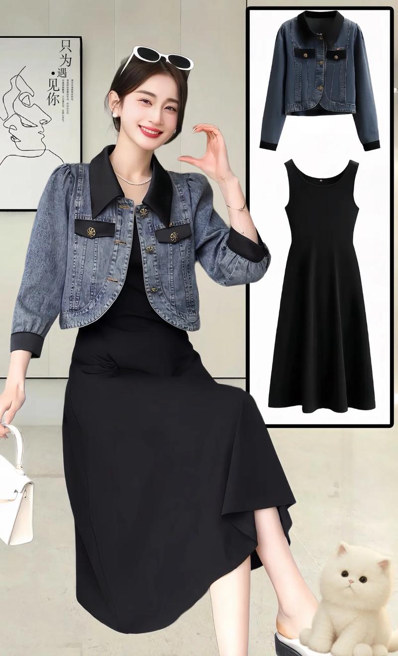 牛仔蓬蓬连衣裙怎么搭配什么外套好看吗