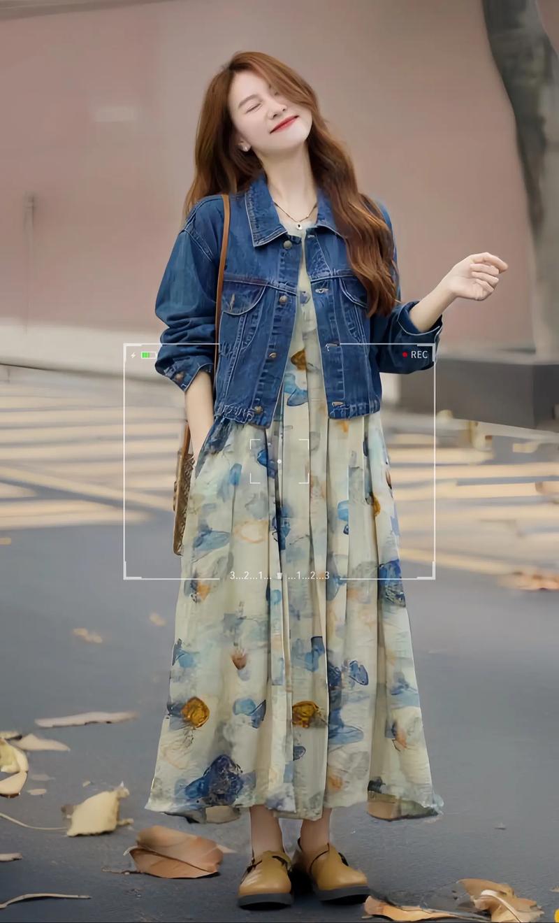 牛仔蓬蓬连衣裙怎么搭配什么外套好看