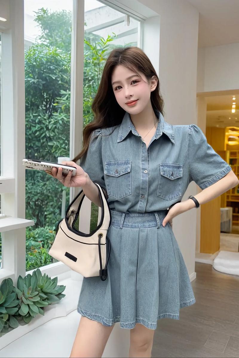 牛仔蓬蓬连衣裙怎么搭配什么外套