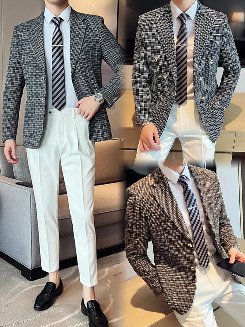 男士格子外套怎么搭配图片大全