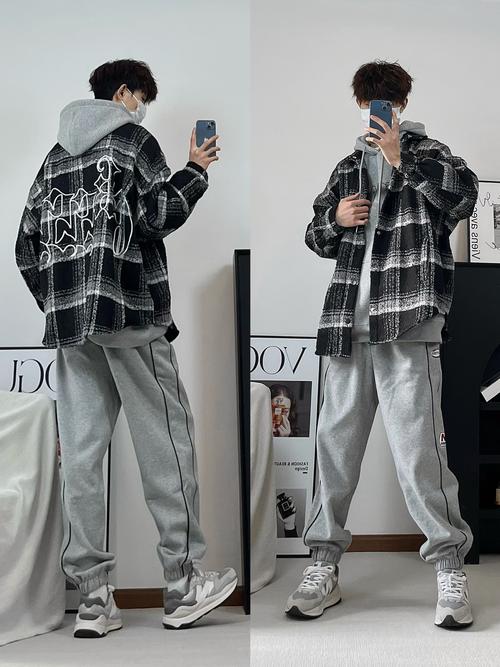 男士格子外套怎么搭配什么裤子图片