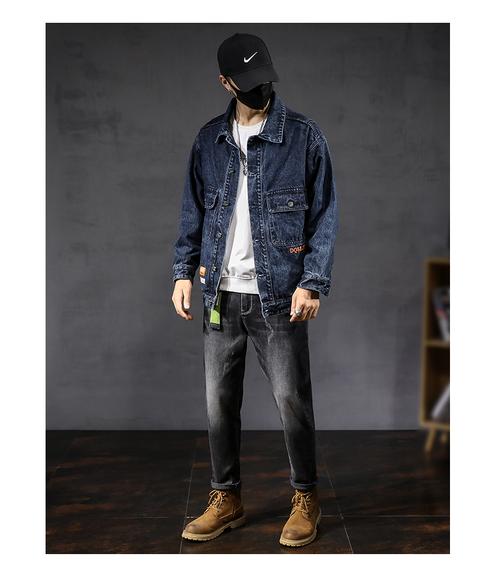 男款短牛仔衣怎么搭配什么裤子好看图片