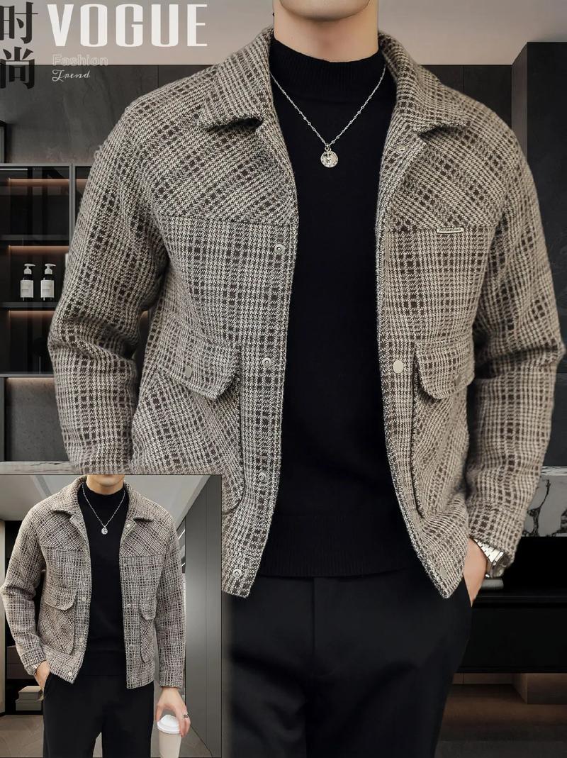 男格子外套怎么搭配图片欣赏