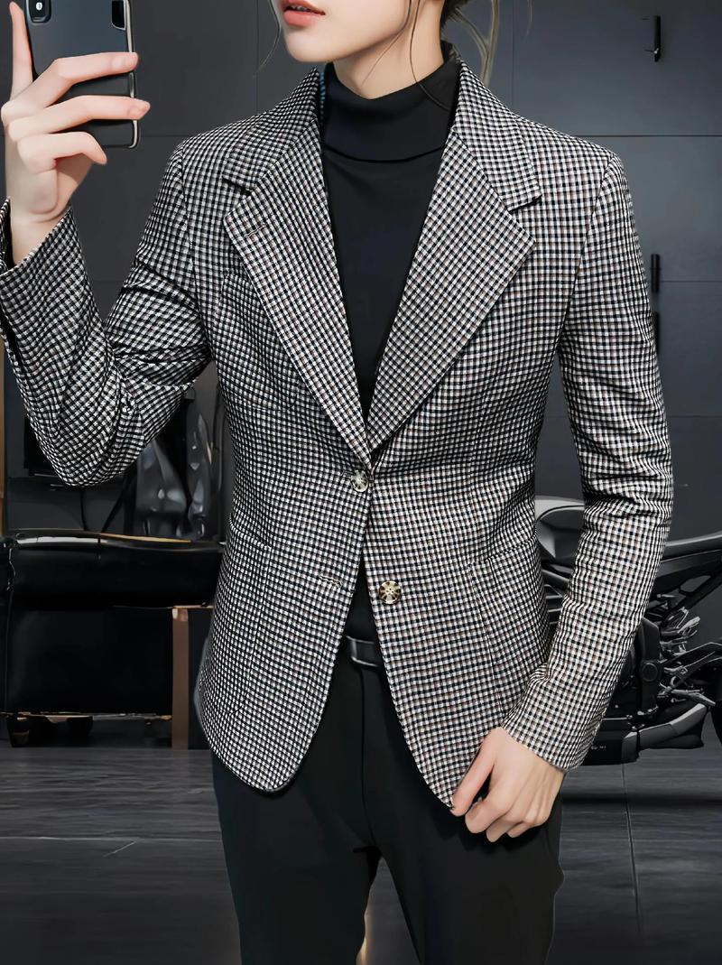 男格子外套怎么搭配图片大全