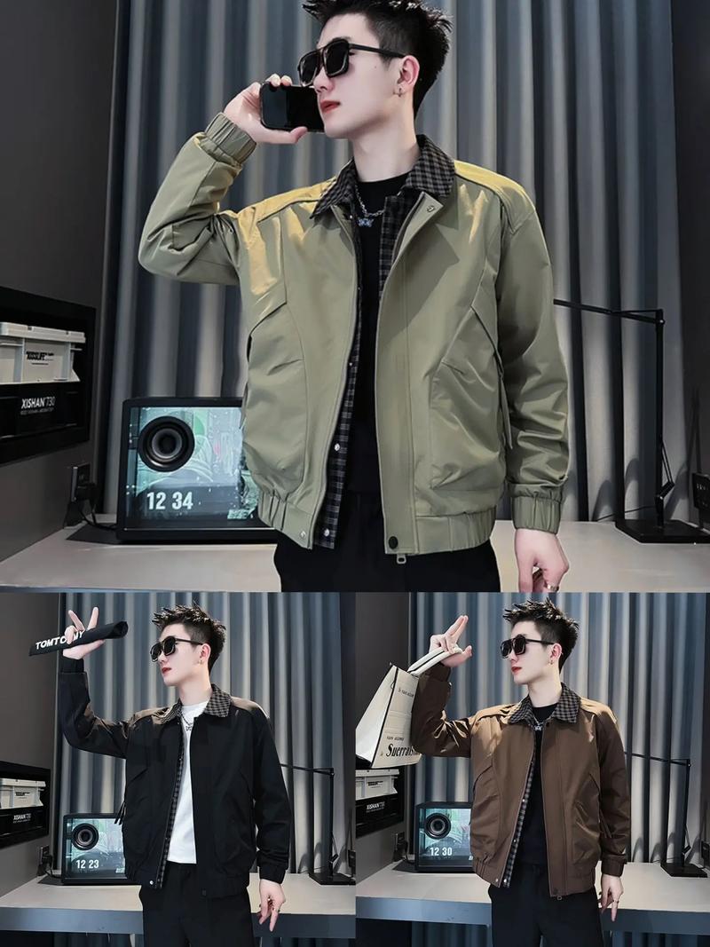 男格子外套怎么搭配