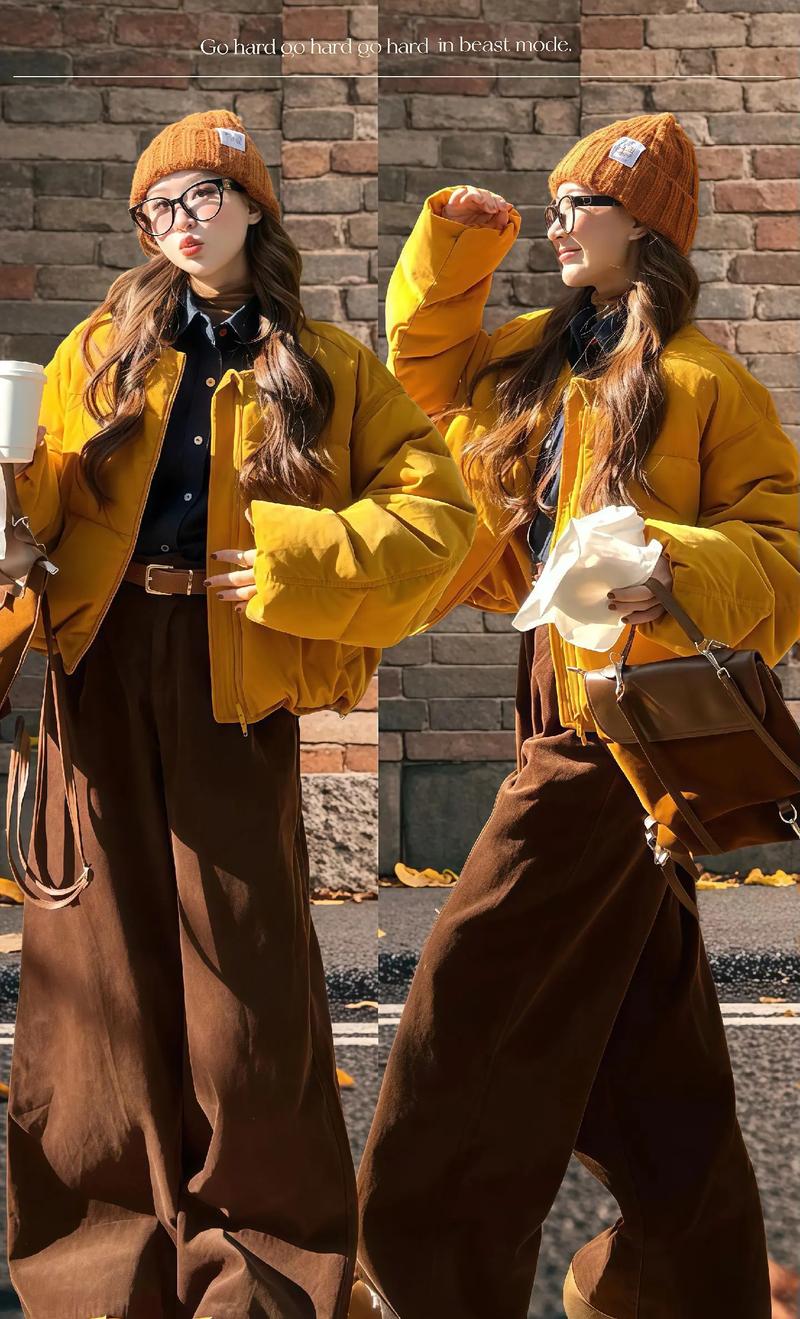 短款棉衣配什么裤子