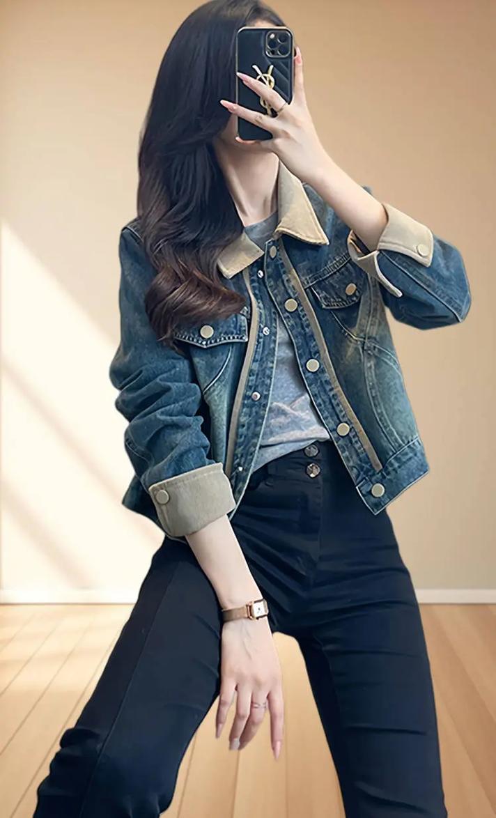 修身版牛仔外套怎么搭配