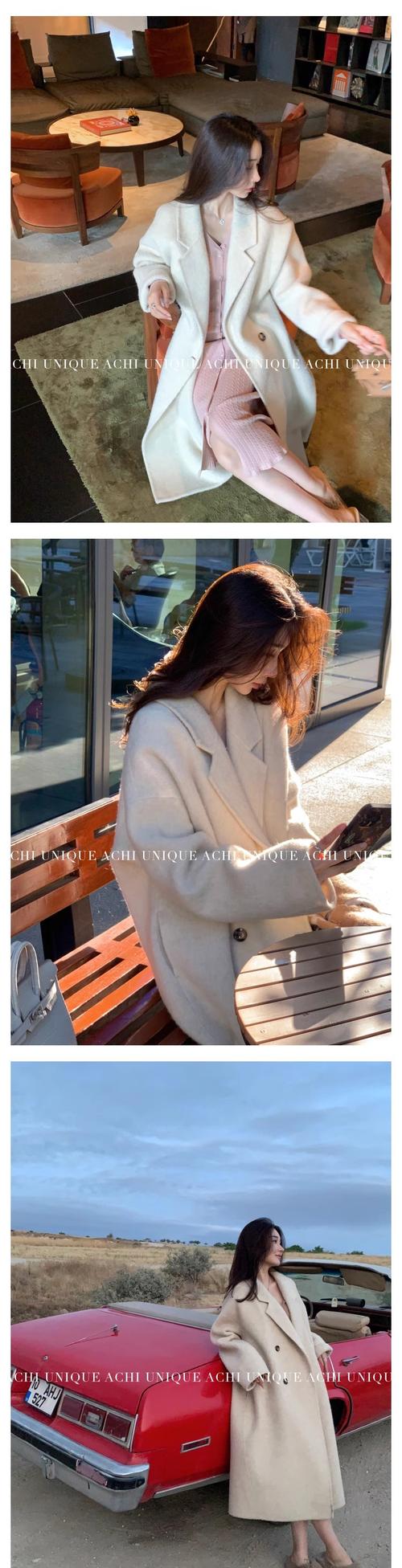 白色毛绒厚外套怎么搭配图片大全