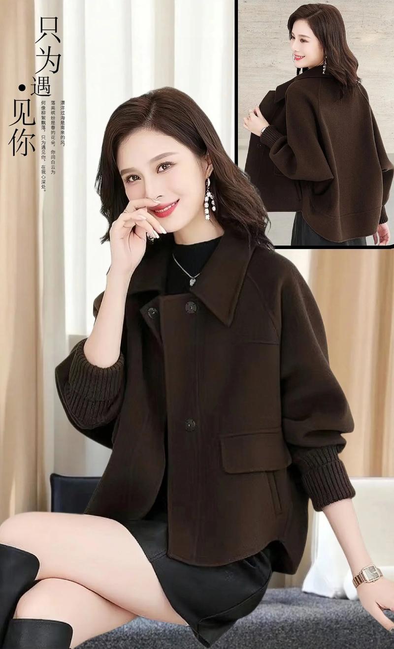 女士冬季毛呢短款外套怎么搭配