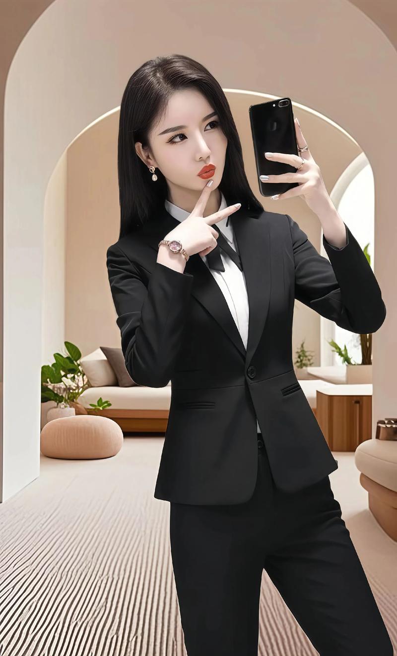女黑西装怎么搭配图片